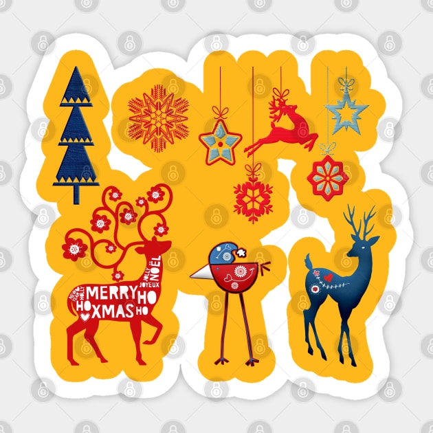 Merry Christmas Animals Sticker by holidaystore